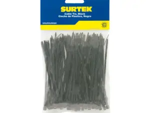 Cincho plástico 150 x 3.6 mm, 50 piezas color negro 114205