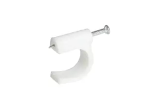 Grapa para cable coaxial 12 mm , color blanco, 20 piezas GRAC12